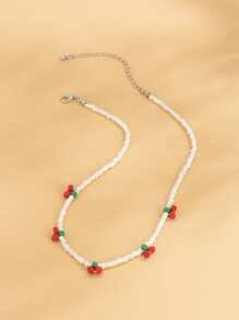 1pc Beaded Necklace - White - View 2