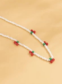 1pc Beaded Necklace - White - View 3