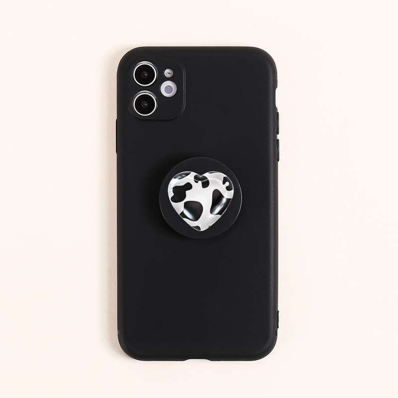 

Solid Phone Case With Heart Holder, Multicolor