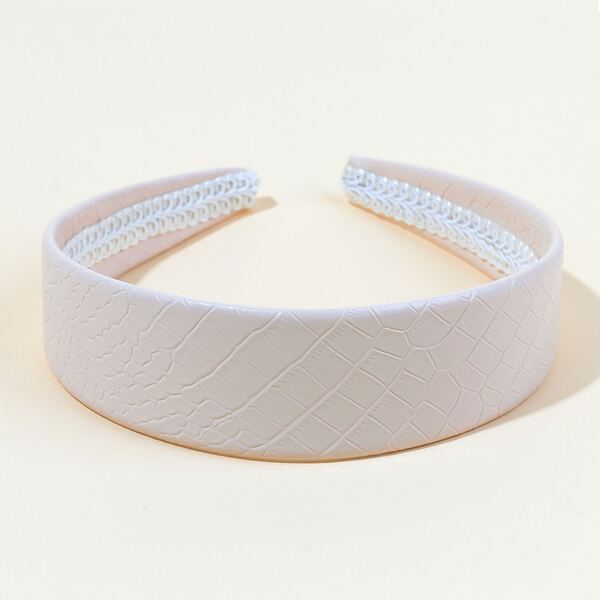 

Croc Embossed Wide Headband, Pink