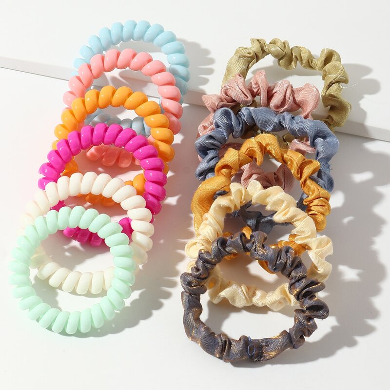 

12pcs Simple Hair Tie, Multicolor