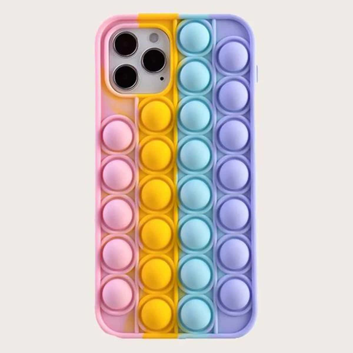 

Color Block Push Bubble Phone Case, Multicolor