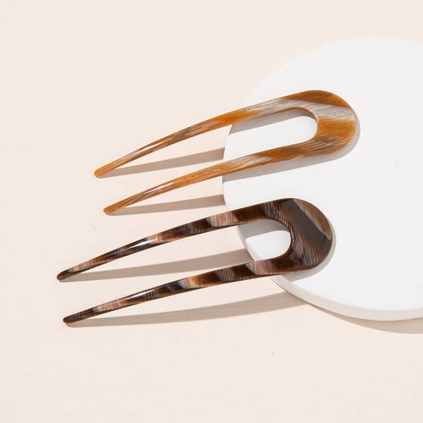 

2pcs Acetic Acid Hair Pin, Multicolor