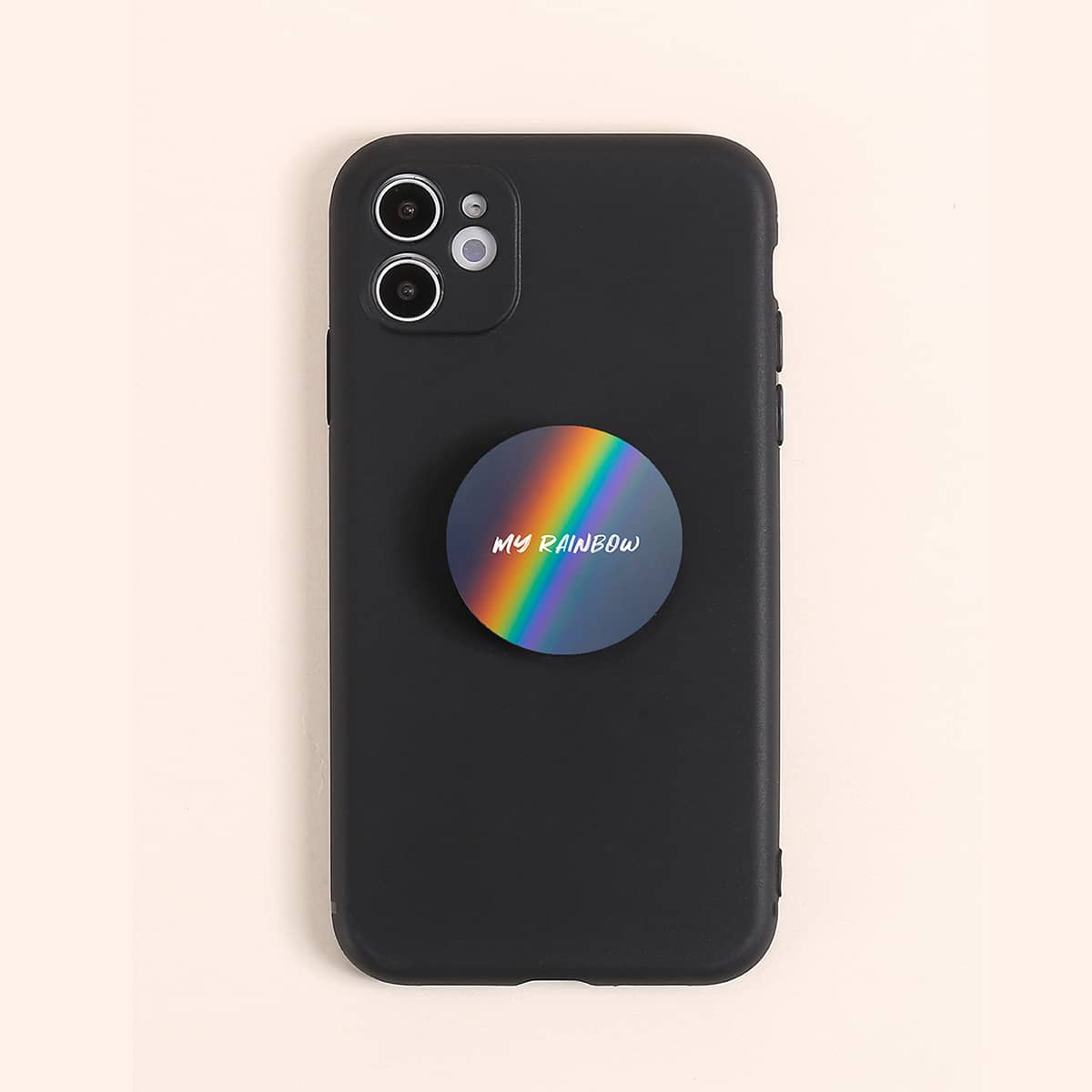 

Solid Phone Case With Rainbow Holder, Multicolor