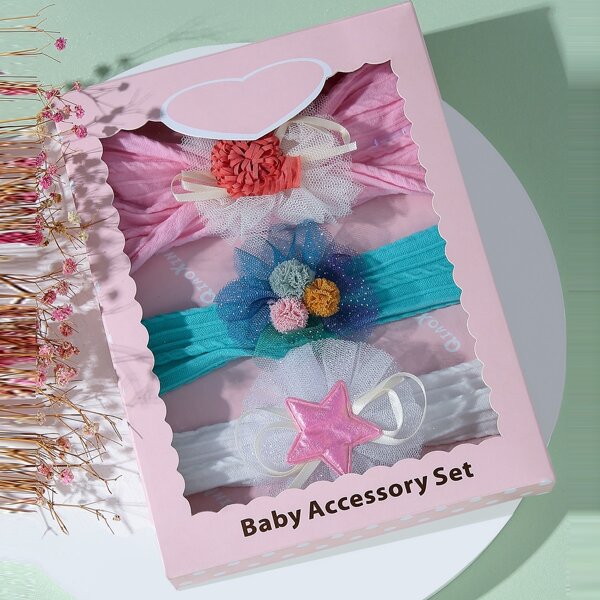 

3pcs Baby Star Decor Headband, Multicolor