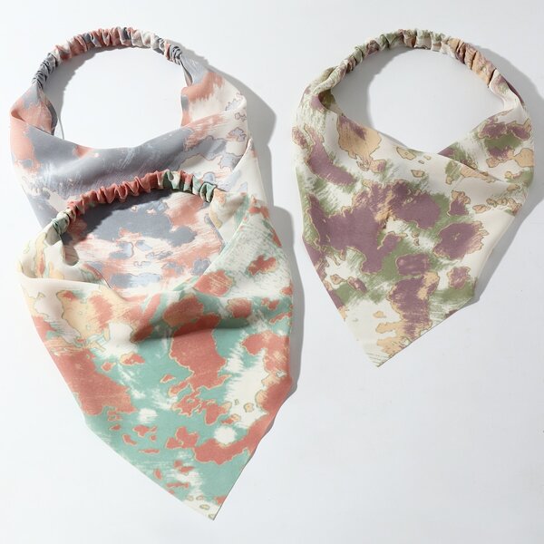 

3pcs Tie Dye Hair Band, Multicolor