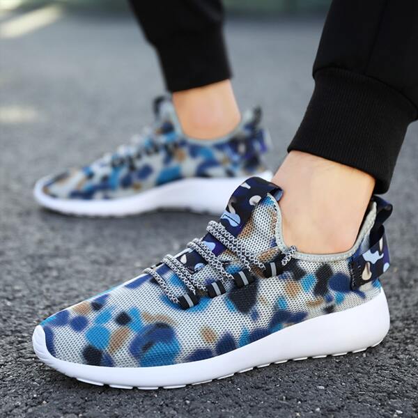 

Men Color Block Lace-up Decor Sneakers, Multicolor