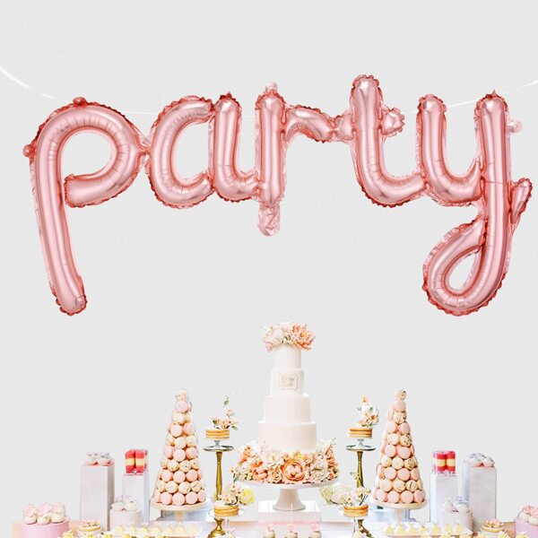 

3pcs Letter Design Balloon Set, Rose gold