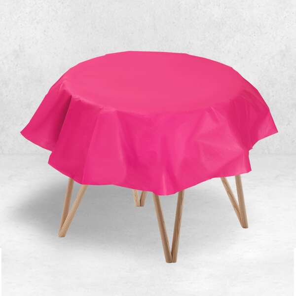 

Solid Color Disposable Tablecloth, Hot pink