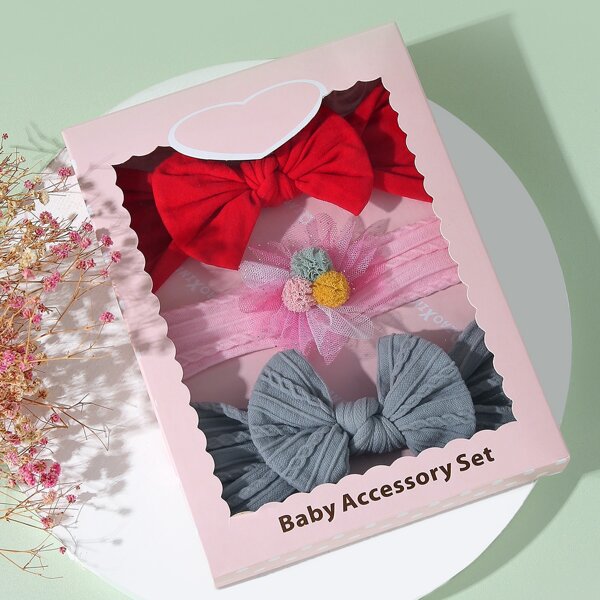 

3pcs Baby Bow Knot Headband, Multicolor