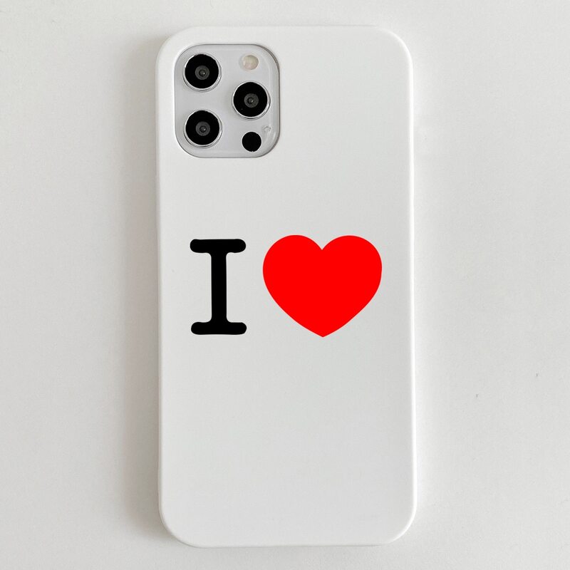 

Heart Pattern Phone Case, White