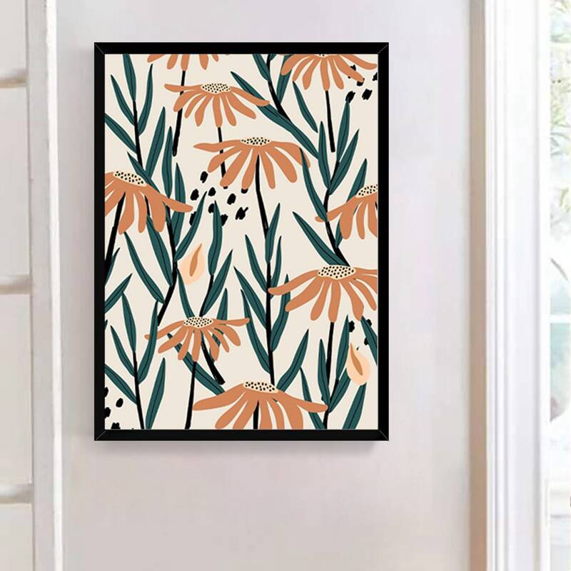 

Flower Print Unframed Painting, Multicolor