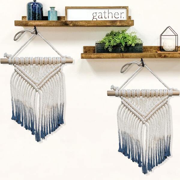 

1pc Gradient Color Woven Tassel Wall Hanging, Multicolor