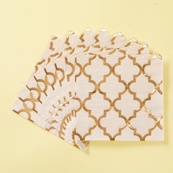 

20pcs Geometric Pattern Disposable Napkin, Multicolor