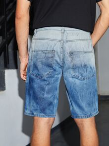 Manfinity Men Ombre Print Denim Shorts - Light Wash - View 2