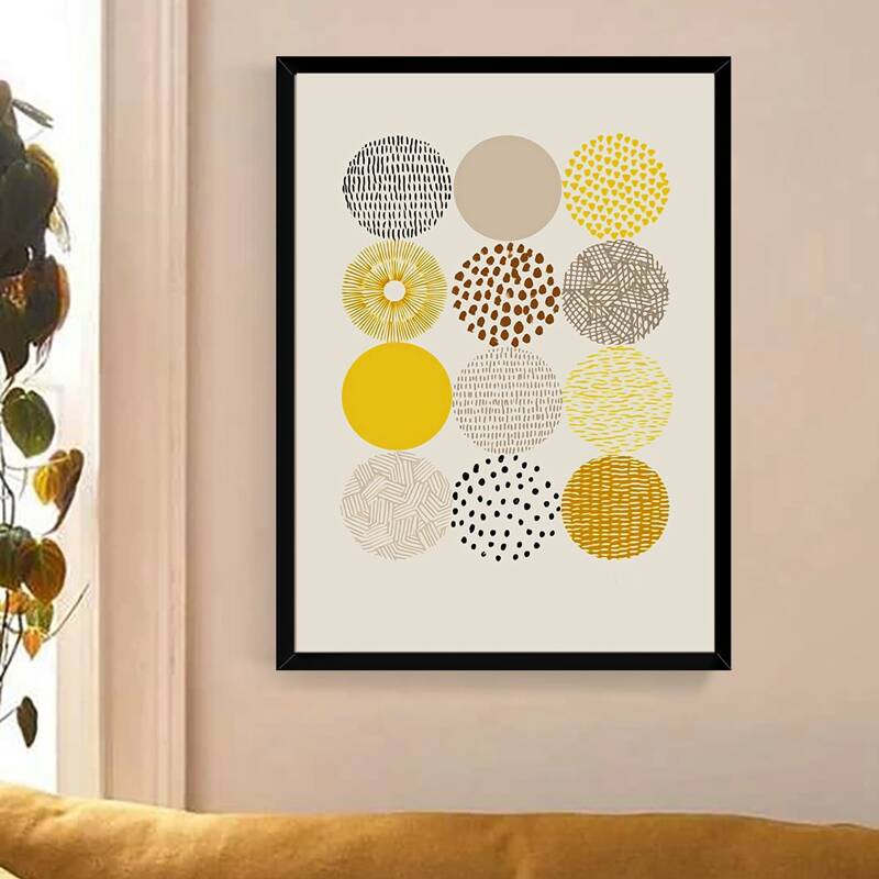 

Circle Print Unframed Painting, Multicolor