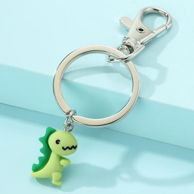 

Cartoon Dinosaur Pendant Keychain, Silver
