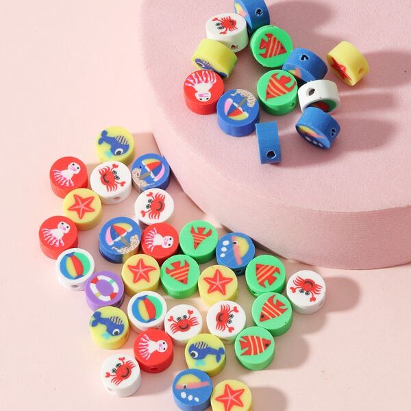 

40pcs Cartoon DIY Jewelry Accessories, Multicolor