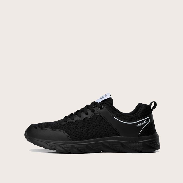 

Men Letter Graphic Breathable Sneakers, Black