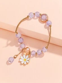 珠飾手鍊 - 紫色 - 查看 3