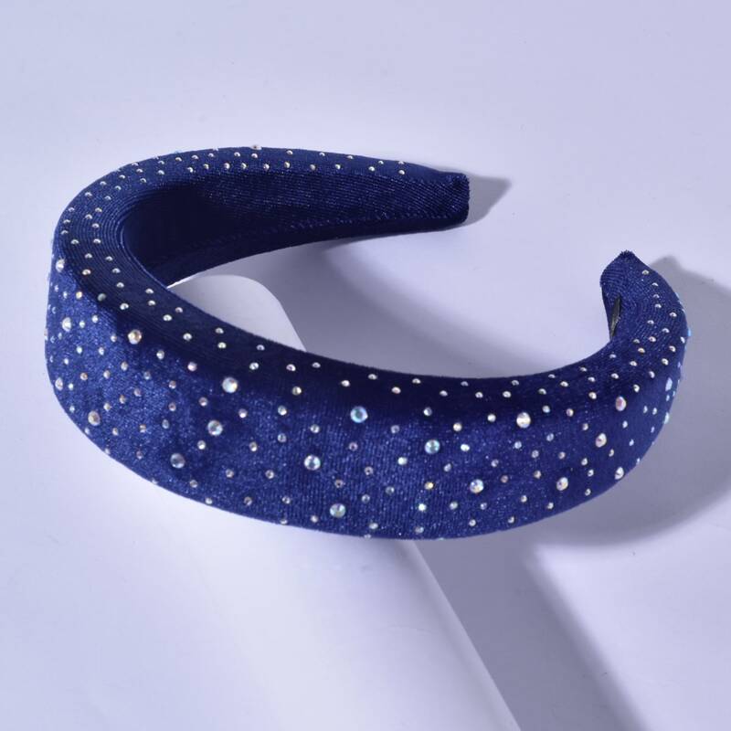 

Rhinestone Wide Headband, Blue