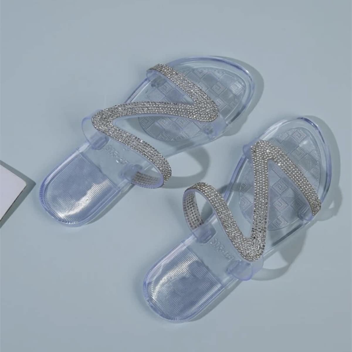 

Rhinestone Decor Slides, Silver