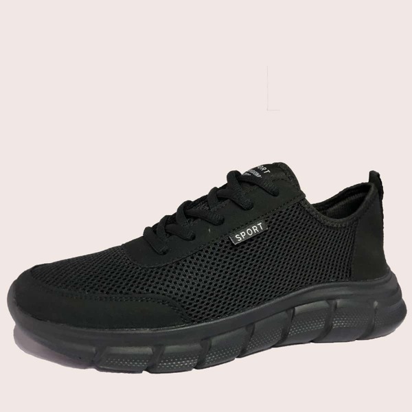 

Men Lace Up Front Running Shoes, Black