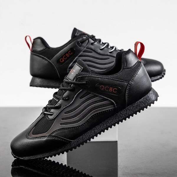 

Men Letter Graphic Lace-up Front Sneakers, Black