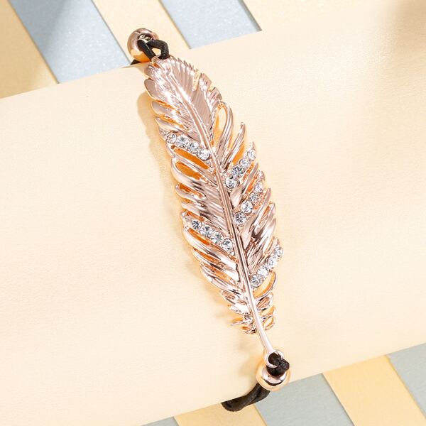 

Rhinestone Decor String Bracelet, Gold