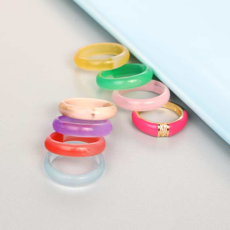 

8pcs Minimalist Ring, Multicolor