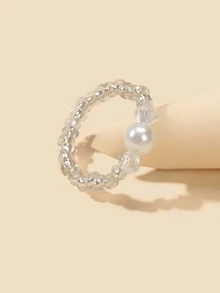 Beaded Toe Ring - Clear - View 3