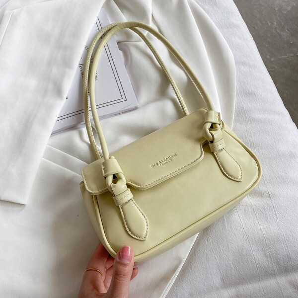 

Letter Embossed Shoulder Bag, Yellow