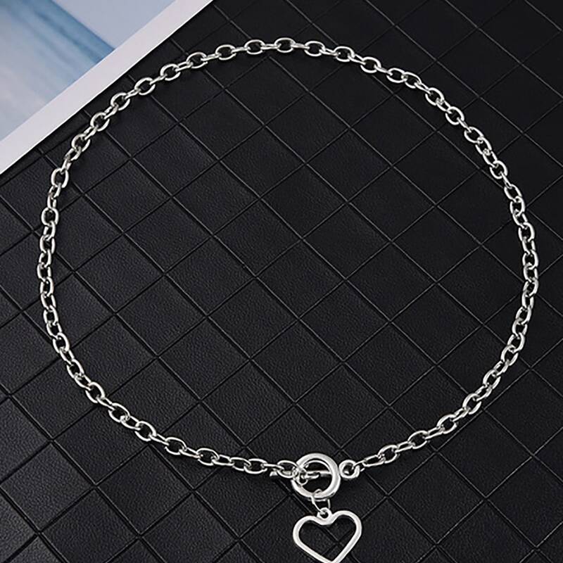 

Heart Pendant Necklace, Silver