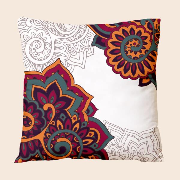 

Mandala Print Cushion Cover Without Filler, Multicolor