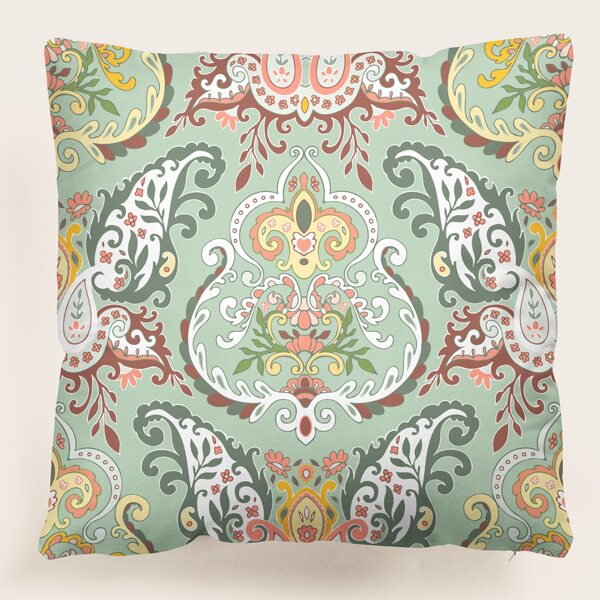 

Flower Print Cushion Cover Without Filler, Multicolor