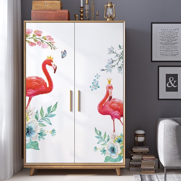 

Flamingo Print Wall Sticker, Red
