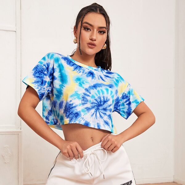 

Crop Tie Dye Tee, Multicolor