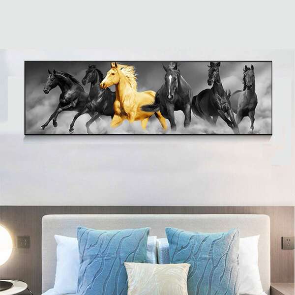 

Horse Print DIY Diamond Unframed Painting, Multicolor