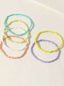 6pcs Beaded Anklet - Multicolor - View 2