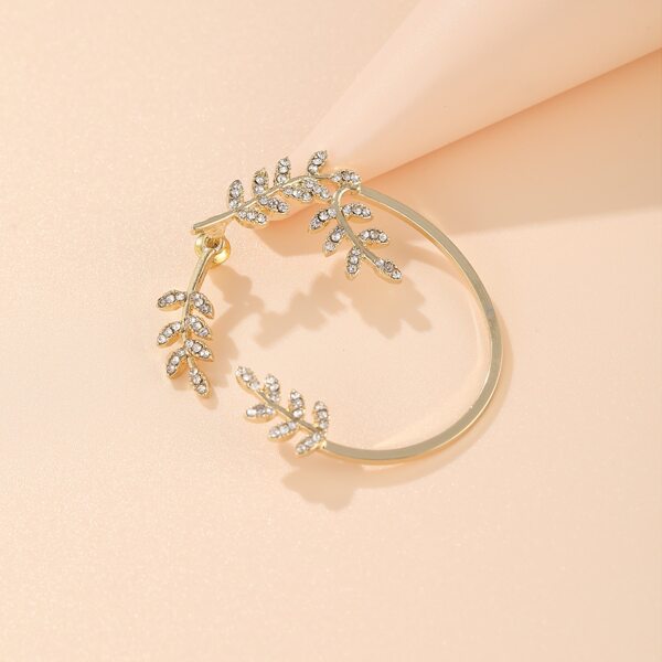 

1pc Rhinestone Decor Ear Wrap, Gold
