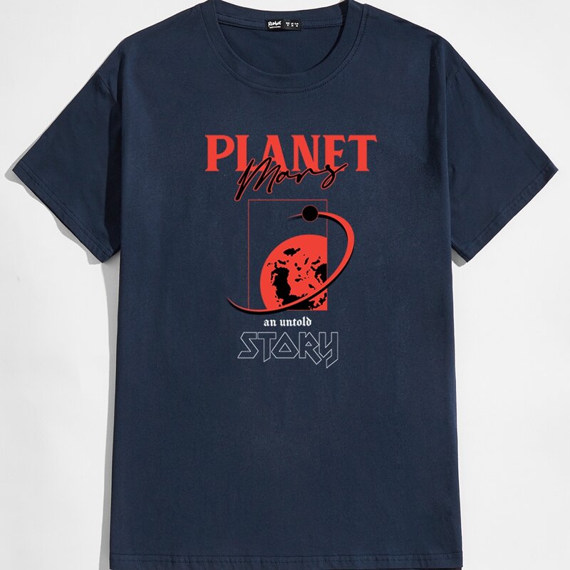 

Guys Letter Graphic Tee, Navy blue