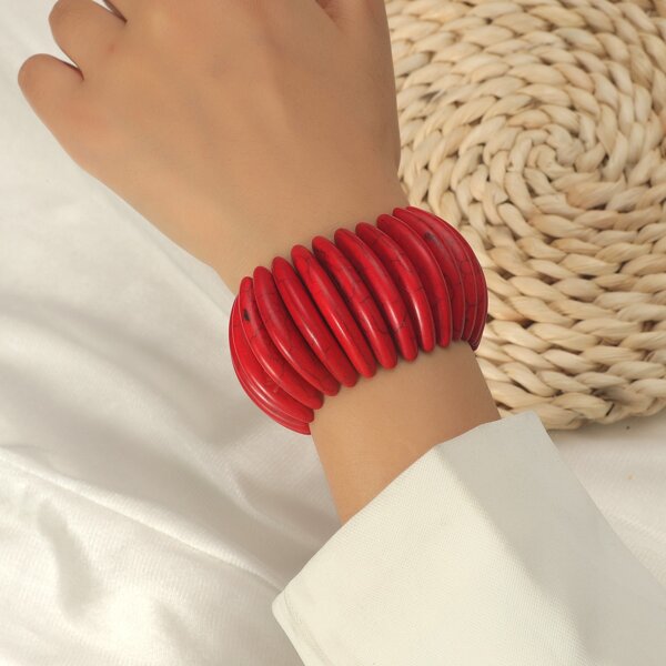 

Simple Beaded Bracelet, Red