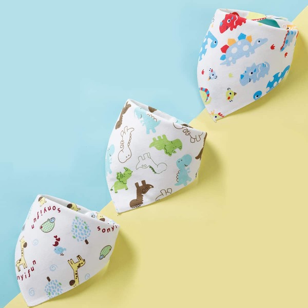 

2pcs Baby Random Pattern Bib, Multicolor