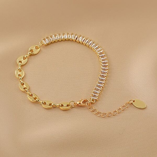 

Zircon Decor Bracelet, Gold