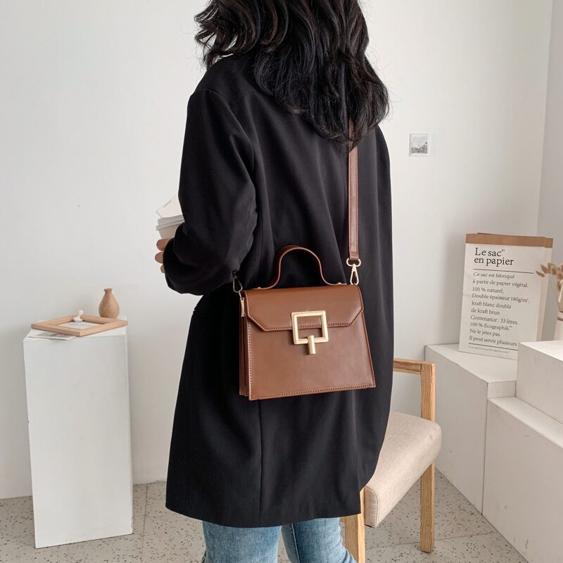 

Top Handle Satchel Bag, Brown