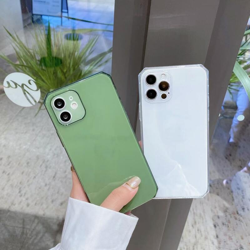 

2pcs Solid Phone Case, Clear