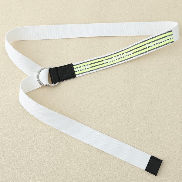 

Letter Graphic Tape Belt, White