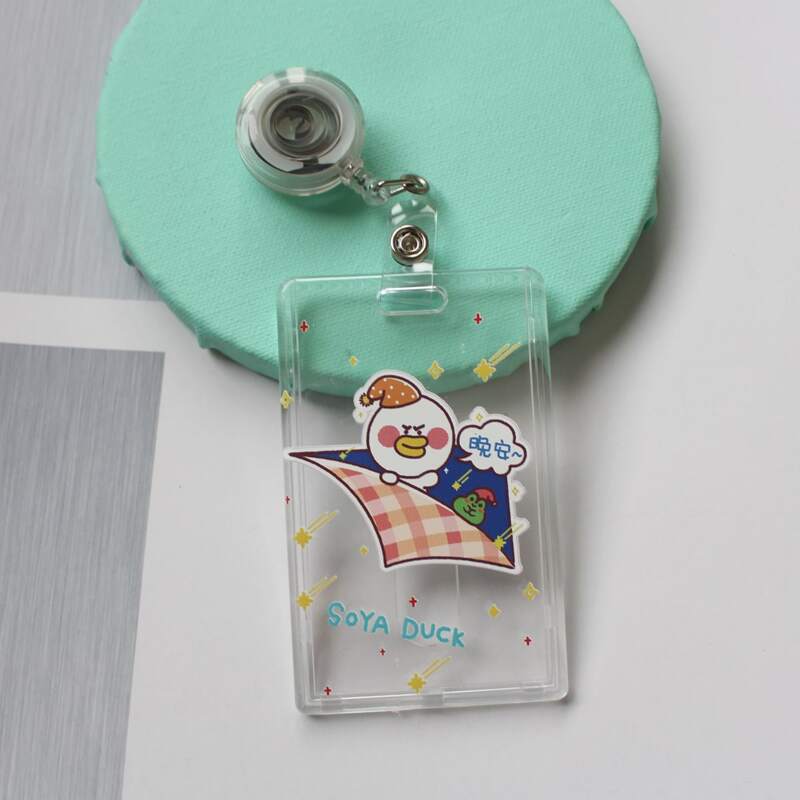 

1pc Cartoon Graphic ID Card Cover, Clear