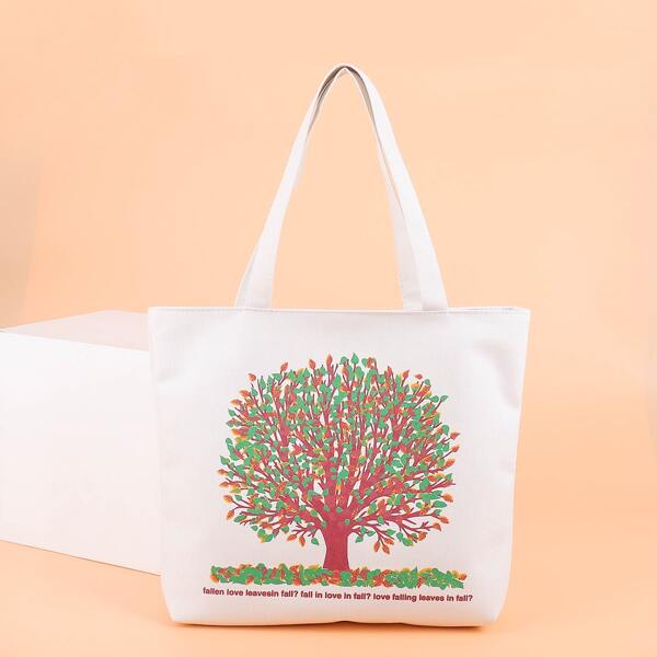 

Сумка-тоут с узором в виде дерева, Белый