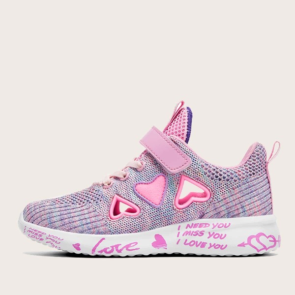 

Girls Cut Out Velcro Strap Sneakers, Pink